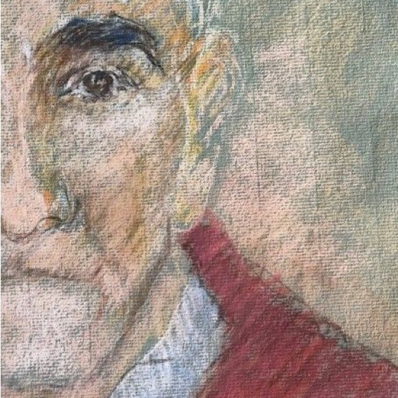 Vintage Other - Original Art - Portrait of a Man - Chalk Drawing Unsigned Vintage Framed Picture